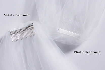 Floor Wedding Veil with Blusher
