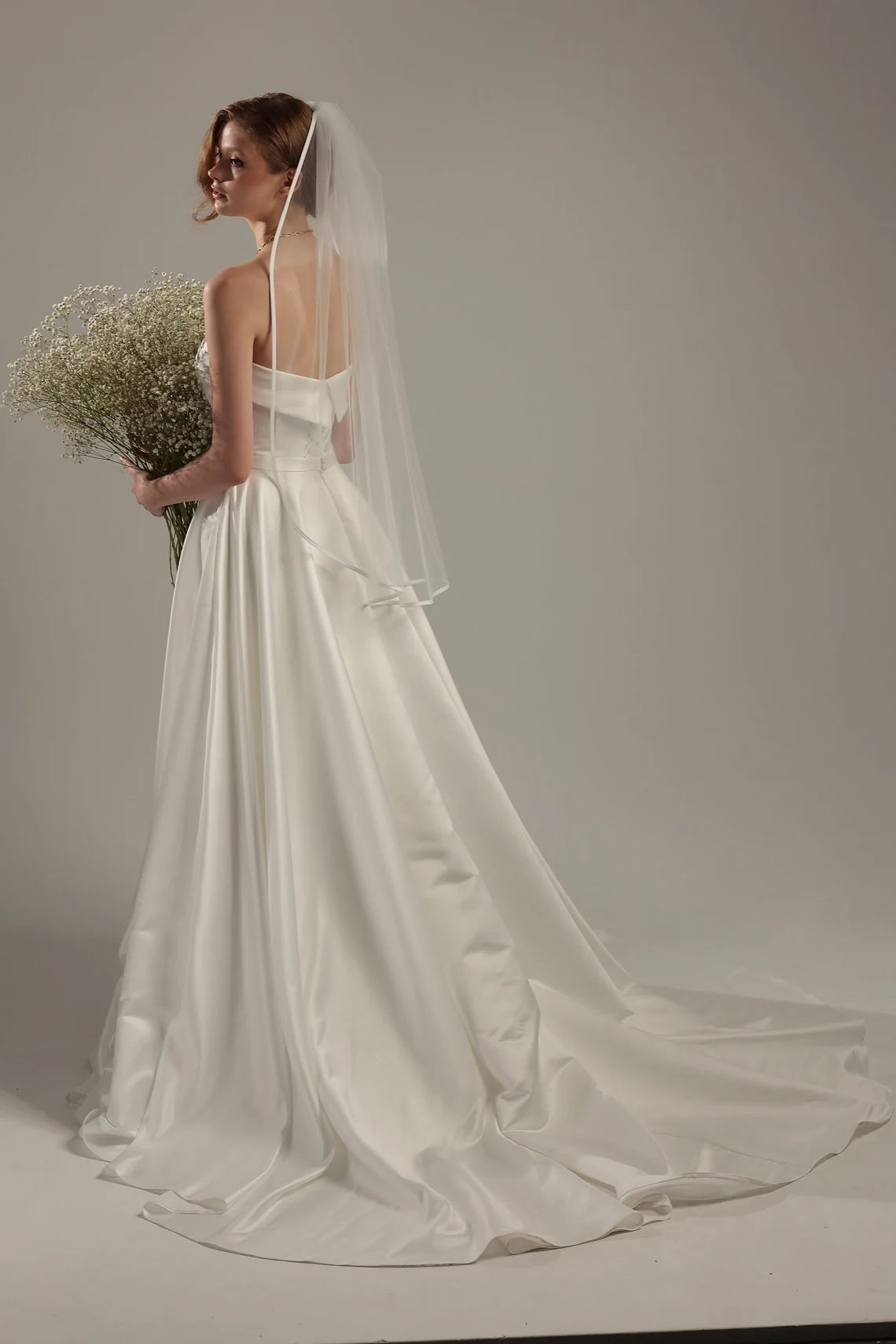 Single Layer Satin Edge Veil