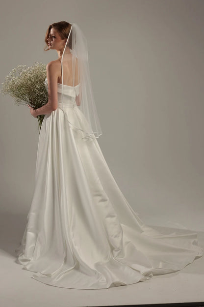 Single Layer Satin Edge Veil