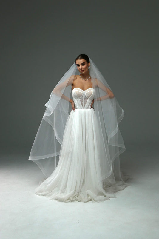 Soft Horsehair Trim Veil with Blusher