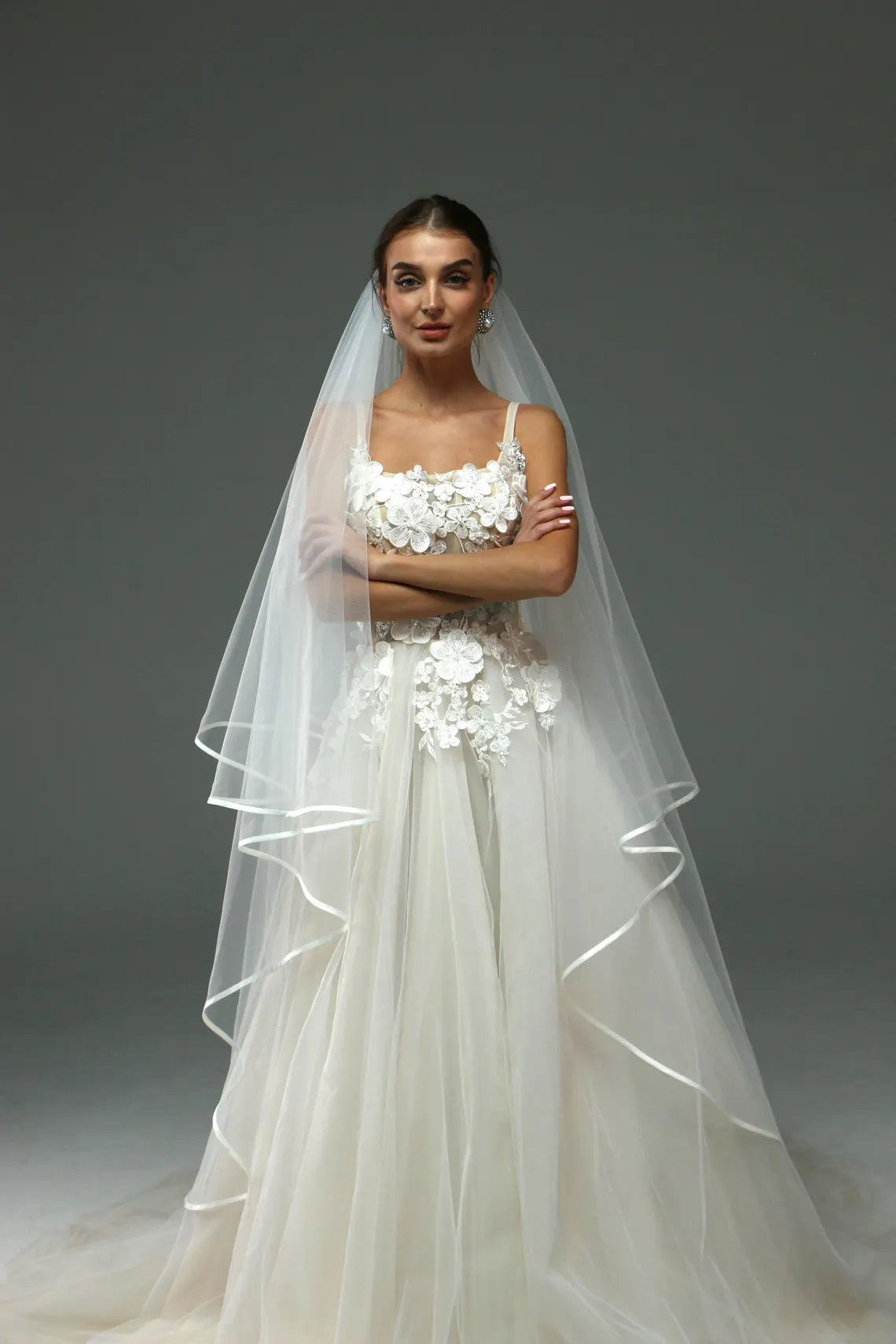 Two-Tier Satin Edge Veil