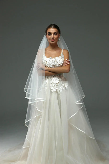 Two-Tier Satin Edge Veil