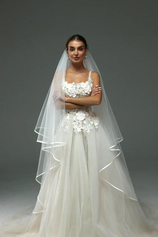 Two-Tier Satin Edge Veil