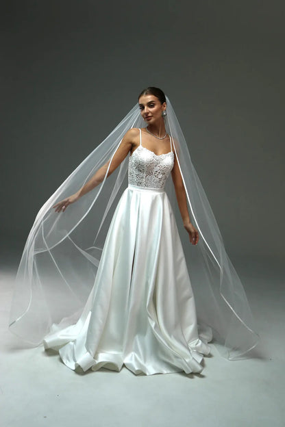 Elegant Satin Edge Wedding Veil