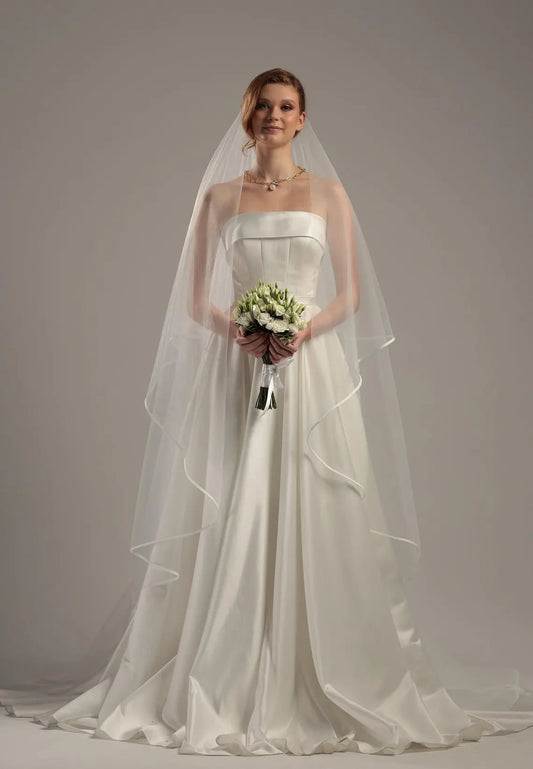 Two-Tier Satin Trim Veil