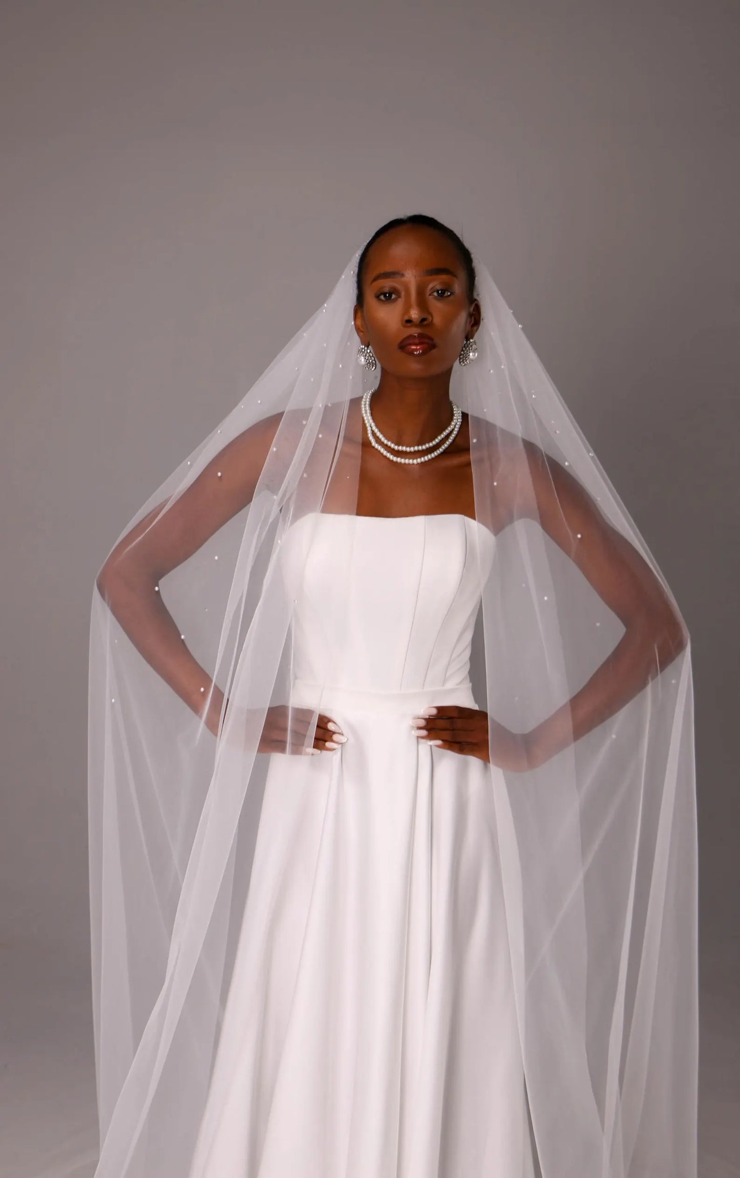 Soft Pearl Edge Wedding Veil