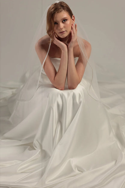 Single Layer Satin Edge Veil