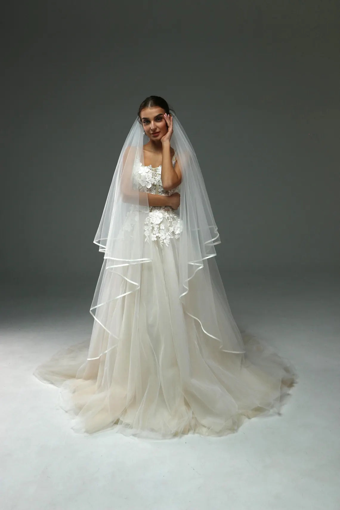 Two-Tier Satin Edge Veil