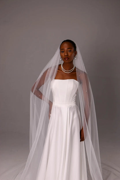 Soft Pearl Edge Wedding Veil