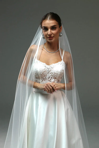 Elegant Satin Edge Wedding Veil
