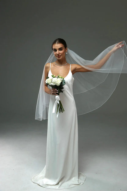 Classic Pencil Edge Veil with Blusher