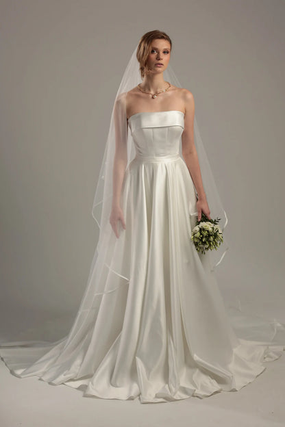 Two-Tier Satin Trim Veil