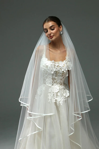Two-Tier Satin Edge Veil