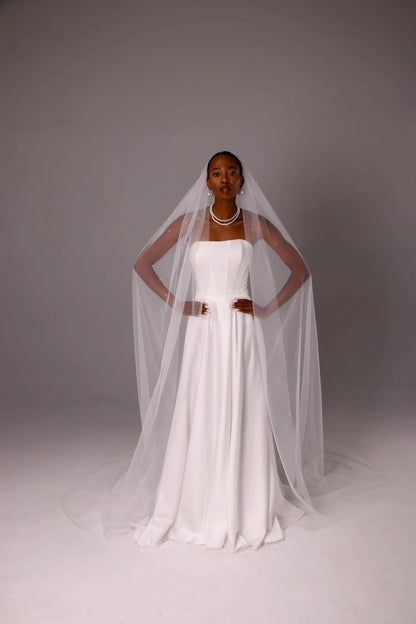 Soft Pearl Edge Wedding Veil