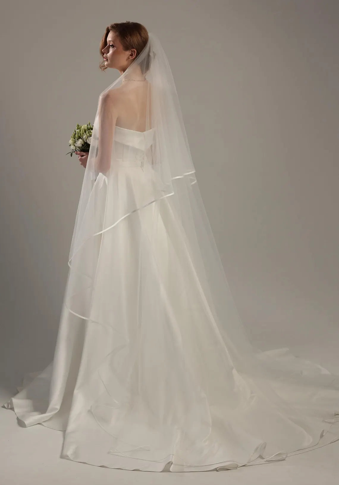 Two-Tier Satin Trim Veil