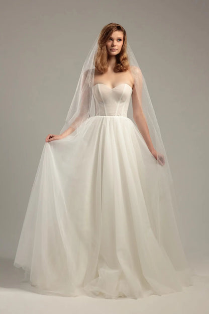 Two-Tier Sparkle Wedding Veil with Blusher