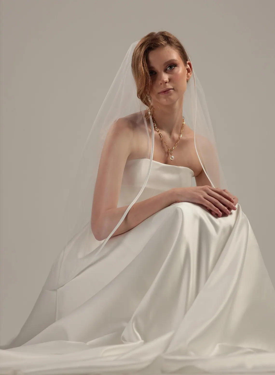 Single Layer Satin Edge Veil