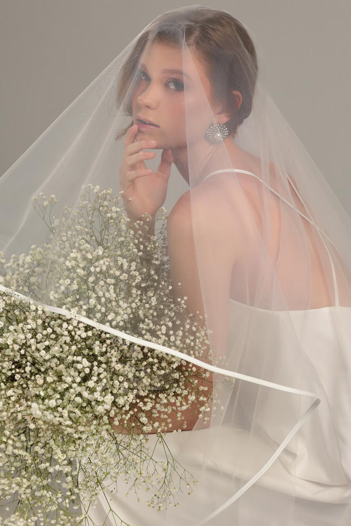 Satin Ribbon Edge Bridal Veil