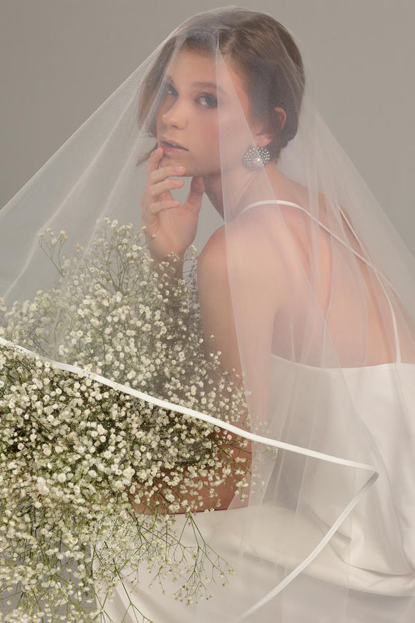 Satin Ribbon Edge Bridal Veil