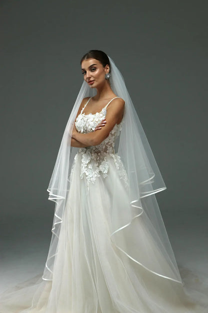 Two-Tier Satin Edge Veil