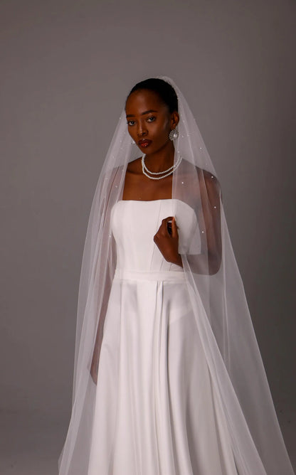 Soft Pearl Edge Wedding Veil