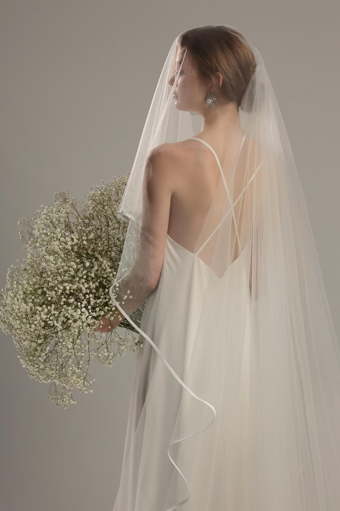 Satin Ribbon Edge Bridal Veil