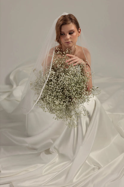 Single Layer Satin Edge Veil