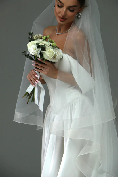 Soft Crinoline Edge Veil with Blusher