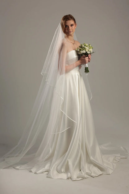 Two-Tier Satin Trim Veil