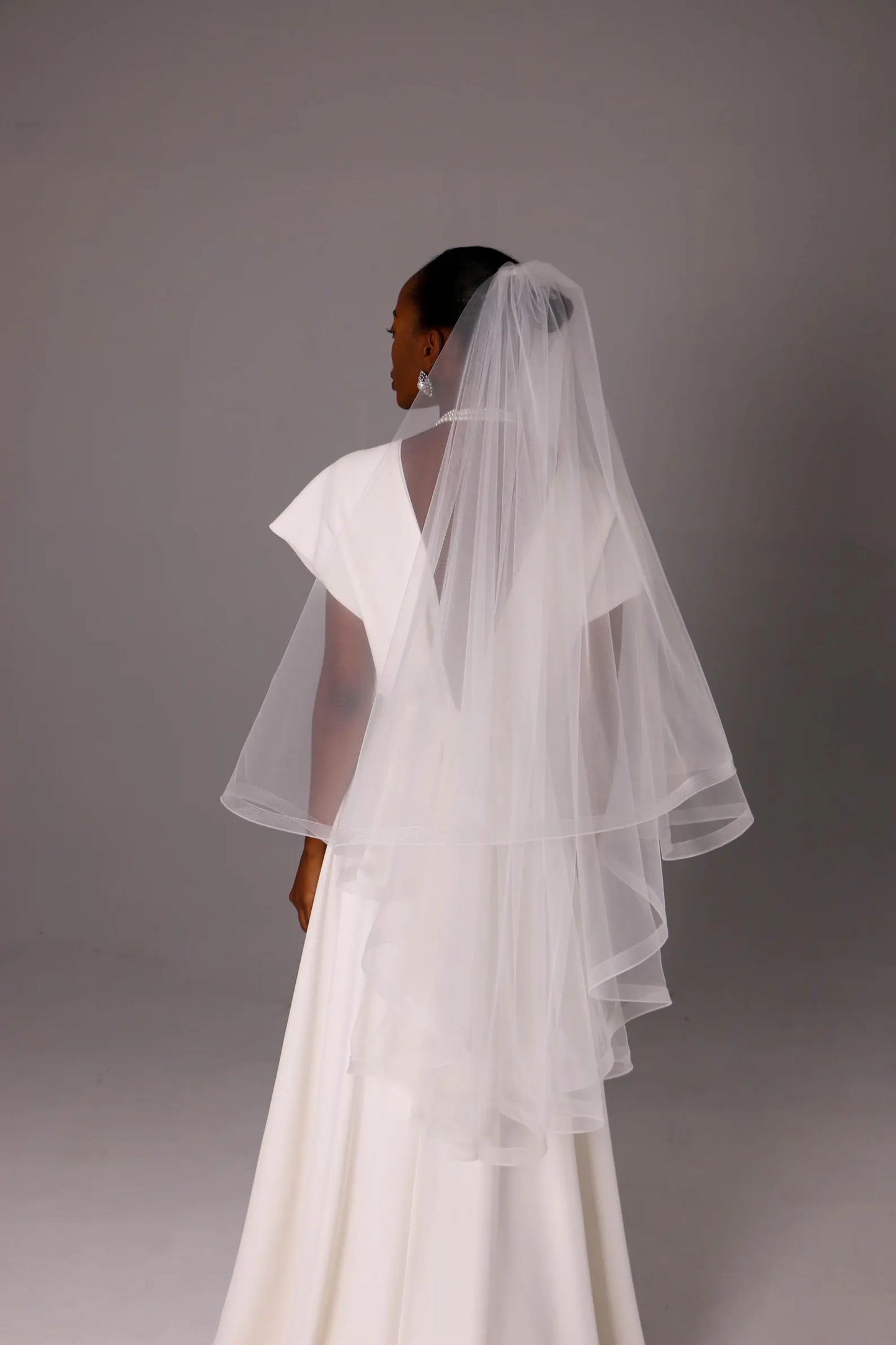 Two-Tier 1-Inch Horsehair Trim Veil