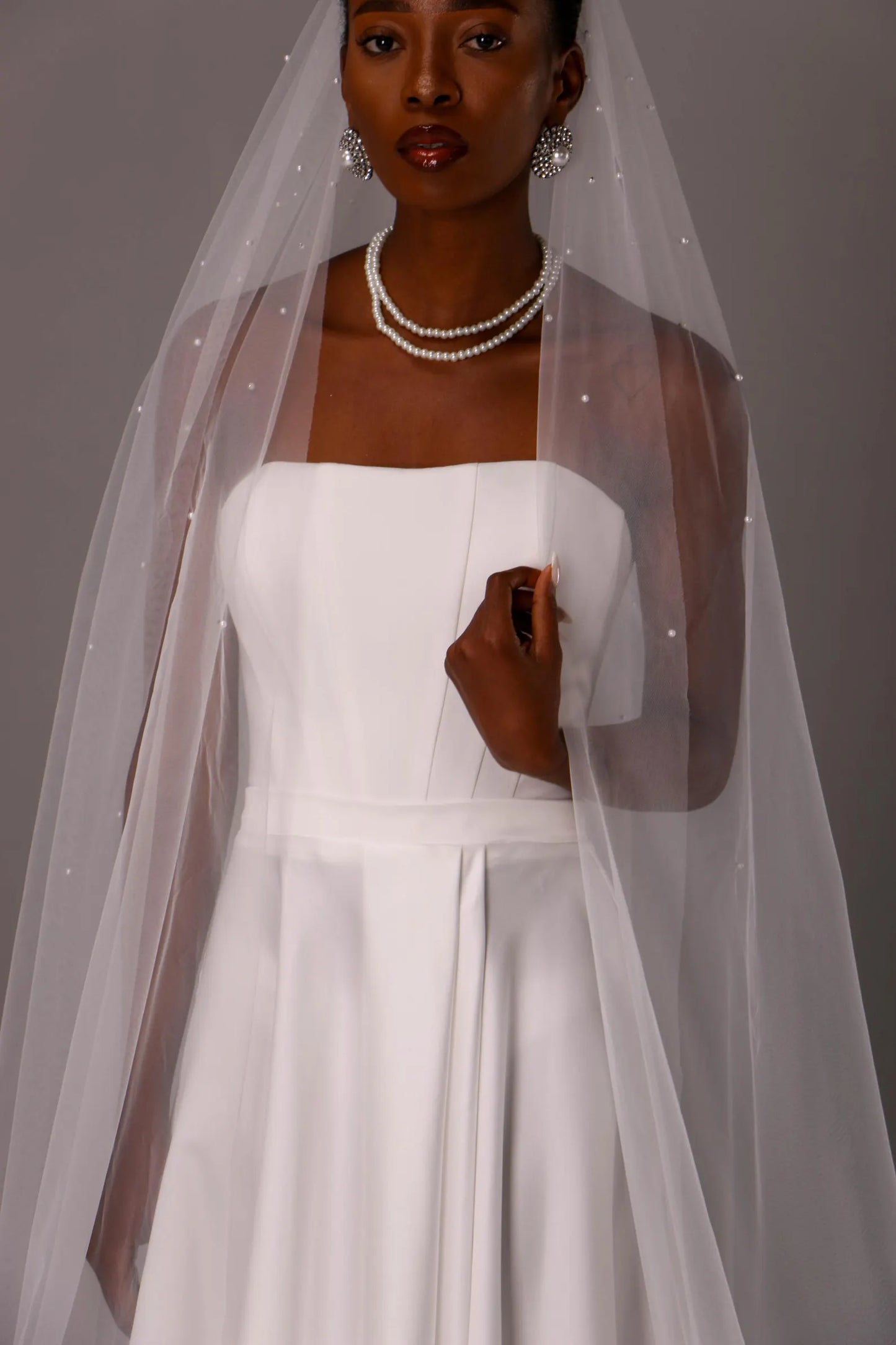 Soft Pearl Edge Wedding Veil