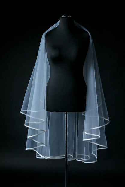 Two-Tier Satin Trim Veil