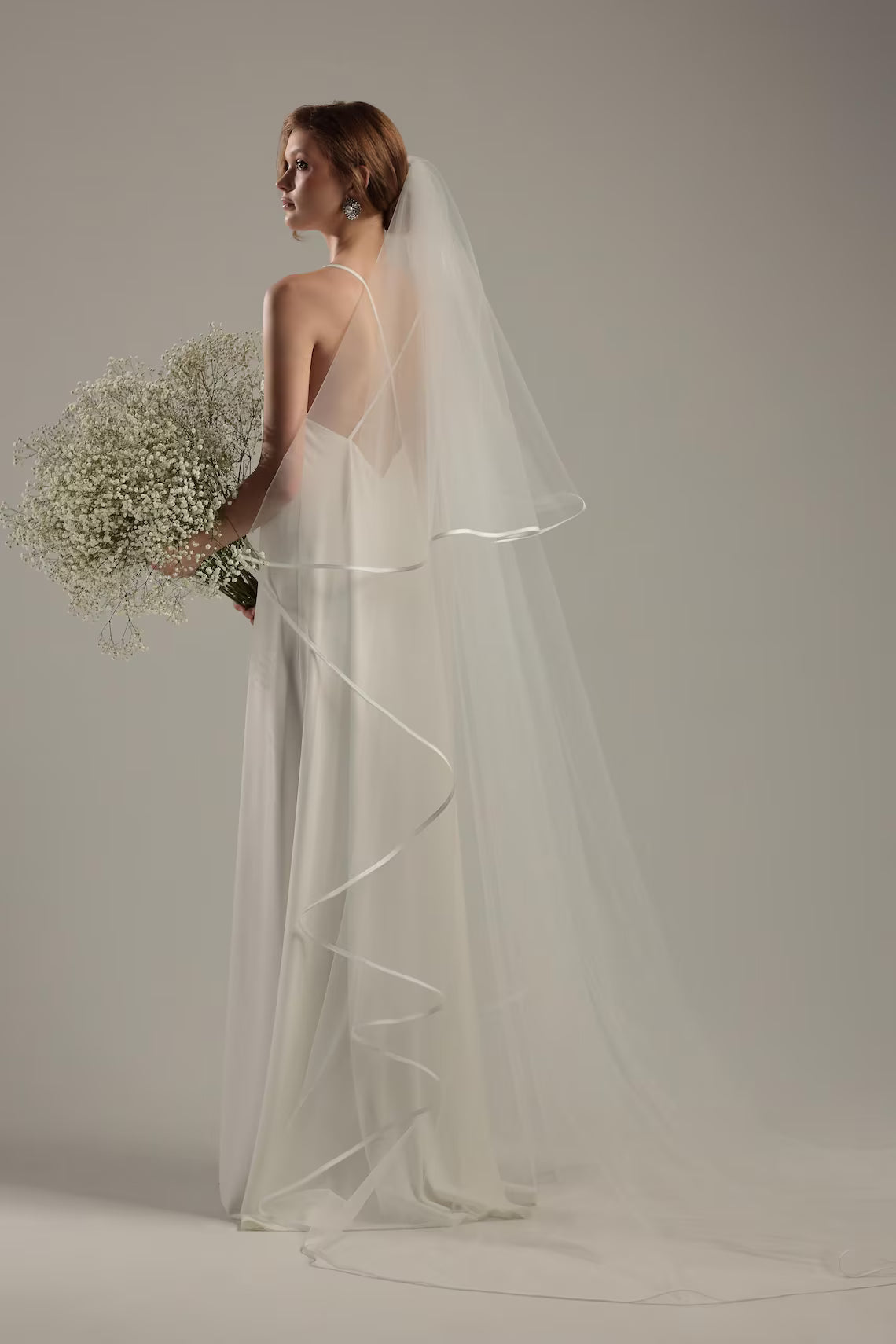 Satin Ribbon Edge Bridal Veil