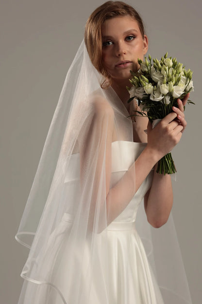 Two-Tier Satin Trim Veil