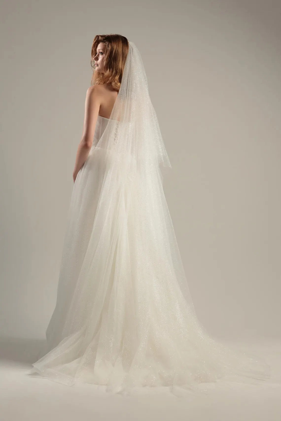 Two-Tier Sparkle Wedding Veil with Blusher