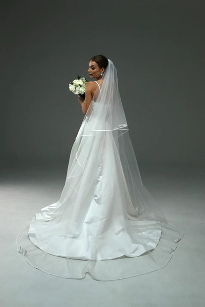 Satin Trim Veil with Blusher