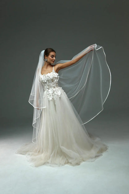 Two-Tier Satin Edge Veil