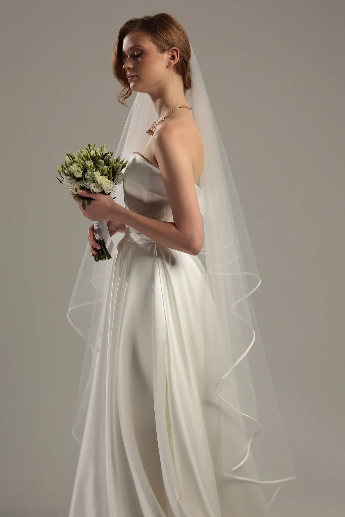 Two-Tier Satin Trim Veil