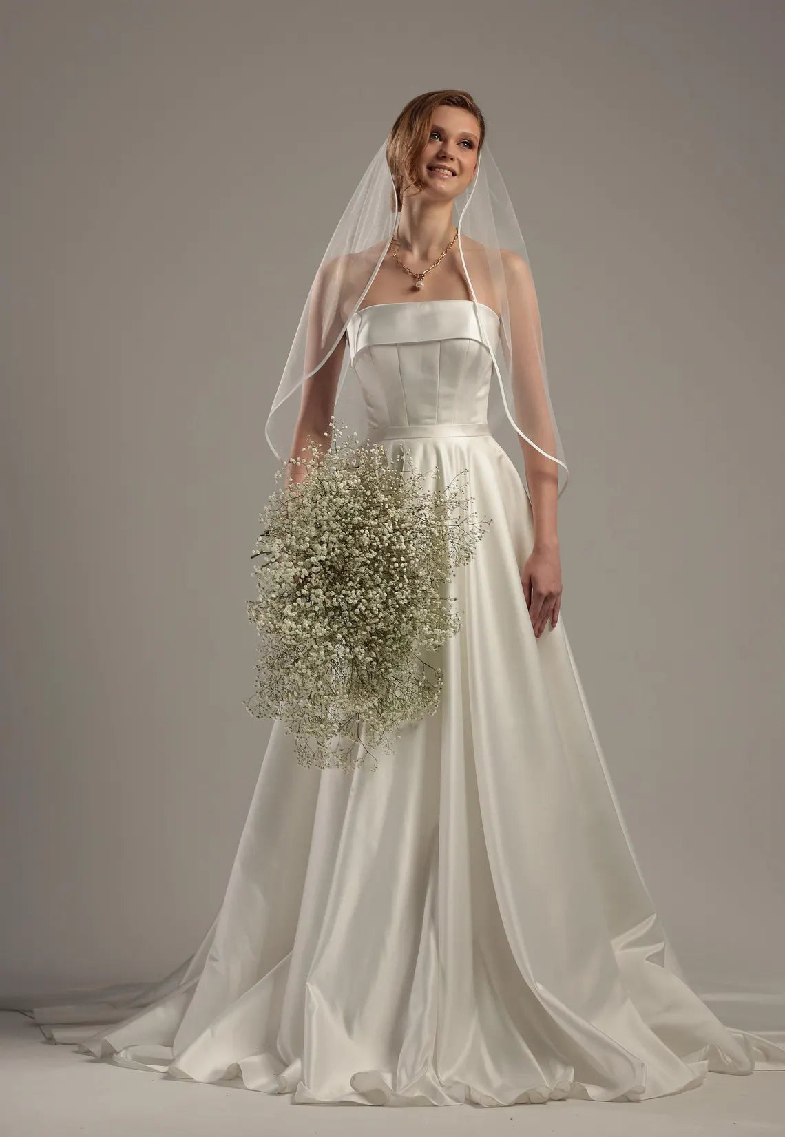 Single Layer Satin Edge Veil