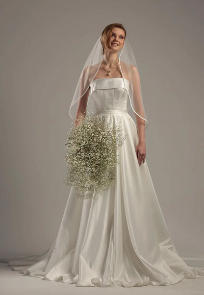 Single Layer Satin Edge Veil