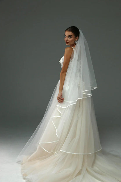 Two-Tier Satin Edge Veil