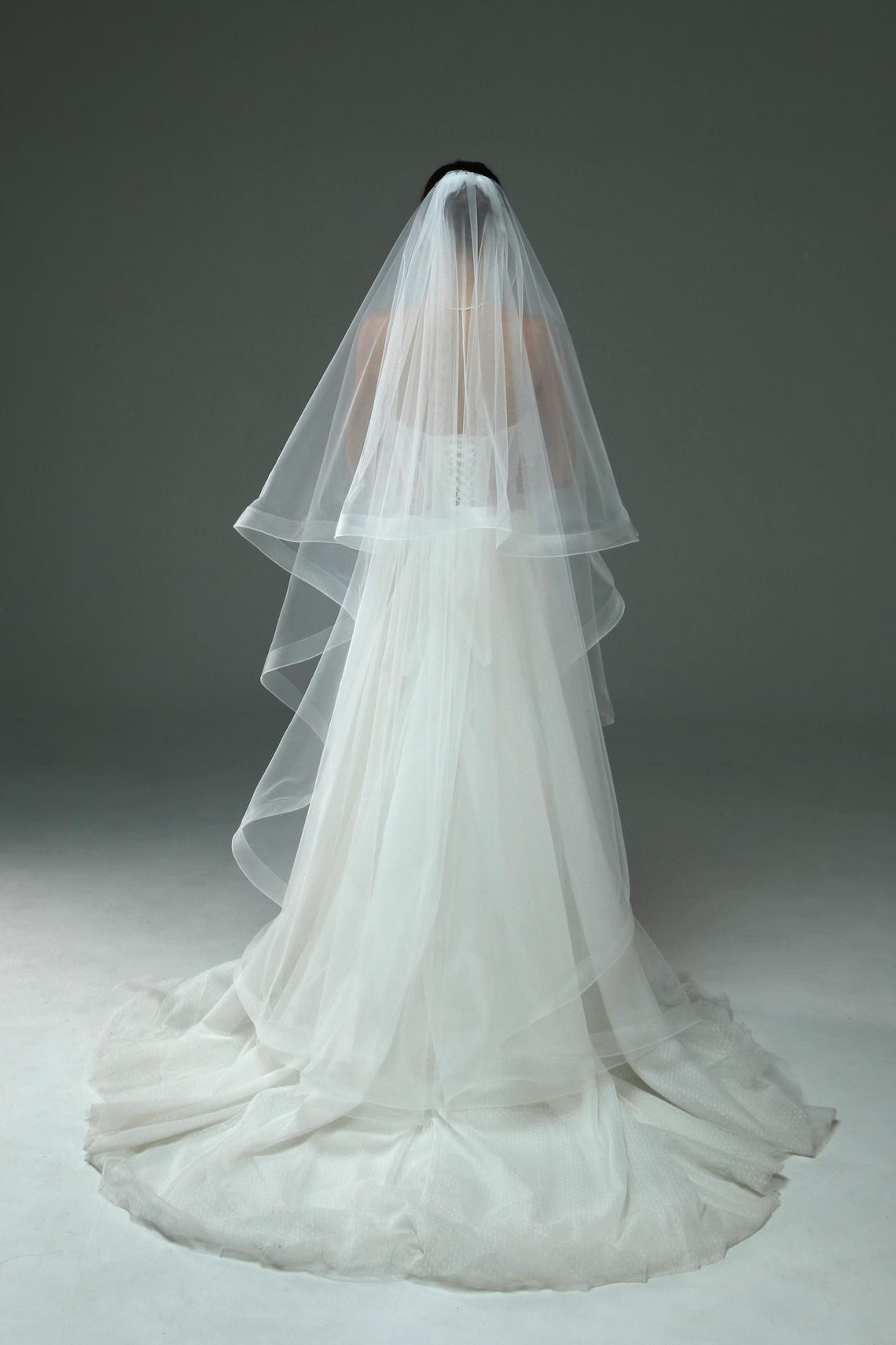 Soft Horsehair Trim Veil with Blusher