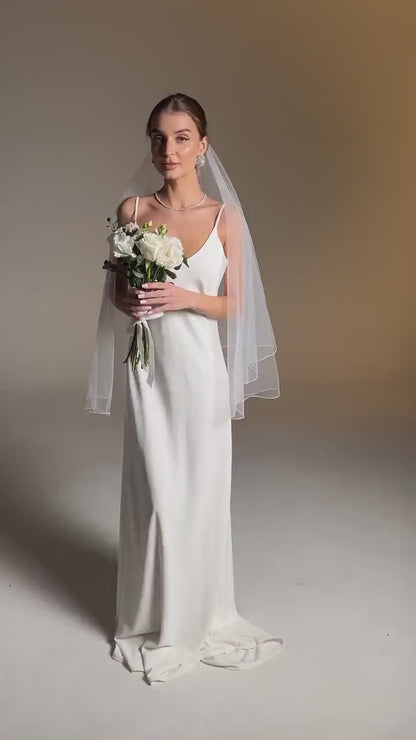 Classic Pencil Edge Veil with Blusher