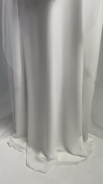 Floor Wedding Veil with Blusher